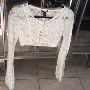 long sleeve lace crop too from forever 21